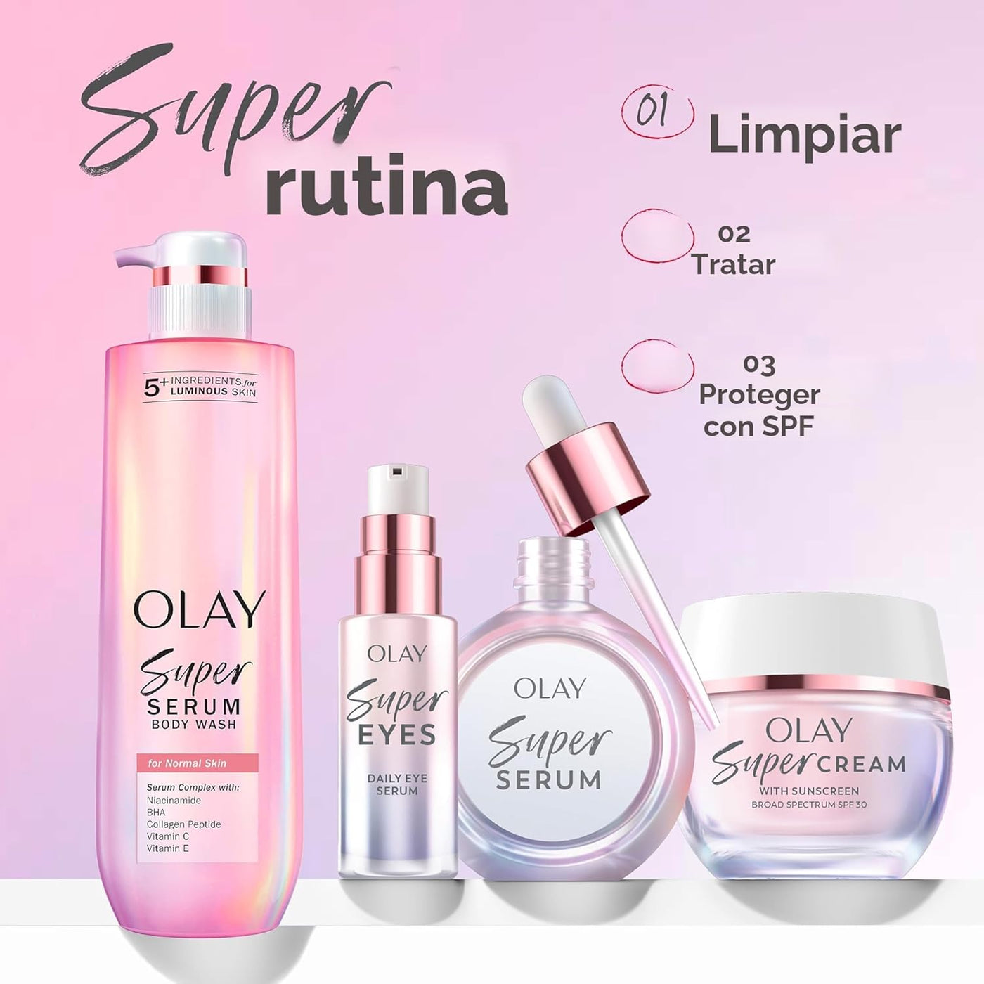 Olay Super Cream con protector solar SPF 30, hidratante facial lige...