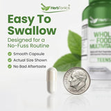 Herbtonics Whole Food Vitaminas adolescentes para energía, concentr...