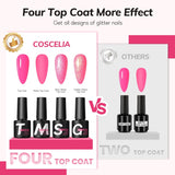 Coscelia Kit de 73 esmaltes de uñas de gel con luz UV, 60 botellas...