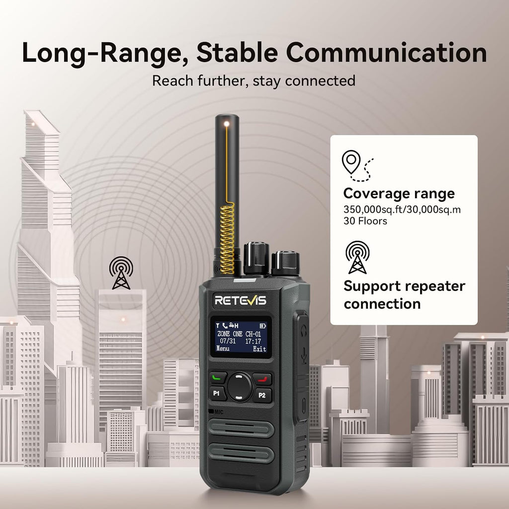 Retevis Radio DMR MateTalk P3 con auricular (paquete de 2)