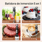 MegaWise Blender - Batidora de mano eléctrica de acero inoxidable de 12