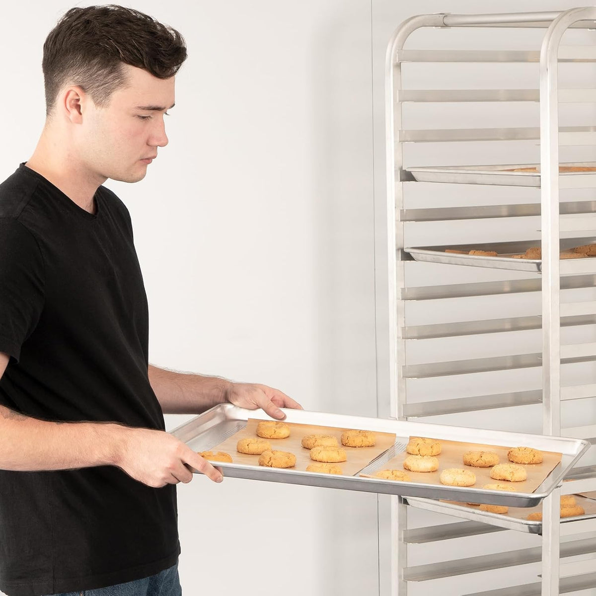 HARDURA Bandeja perforada de aluminio para hornear de 18 pulgadas de largo