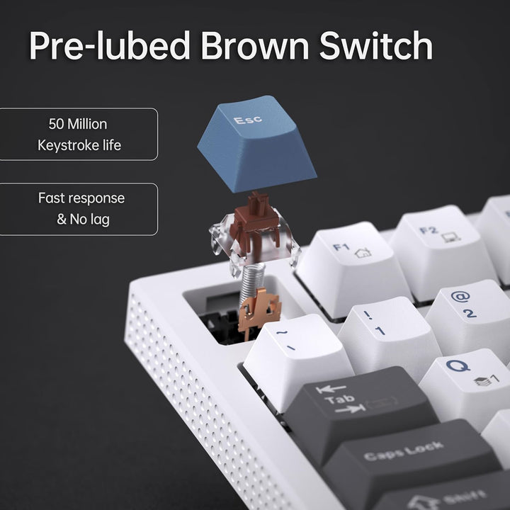 KEMOVE K98SE Teclado mecánico para juegos, 98 teclas con retroilumi...