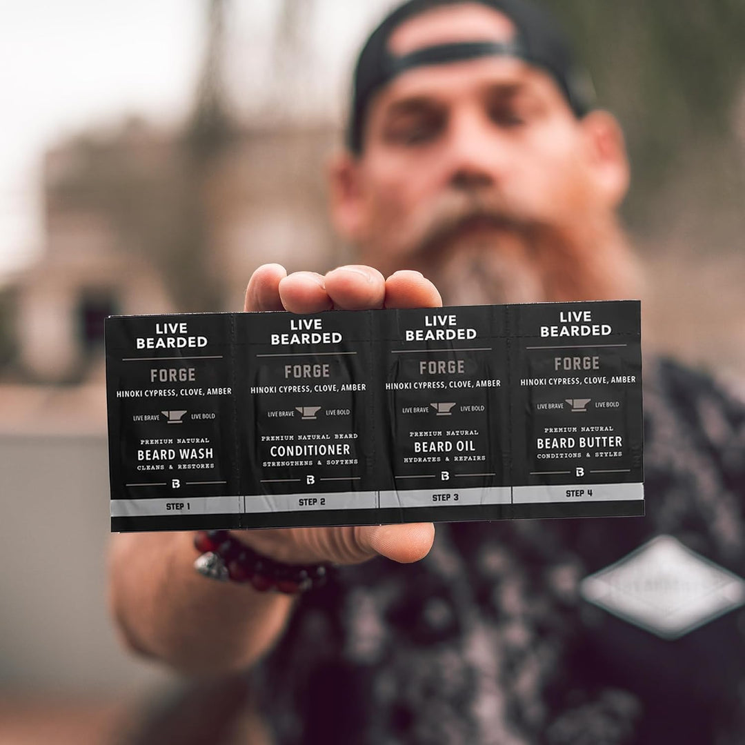 LIVE BEARDED® Kit de aseo de aceite y mantequilla para barba con pe...