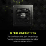 MSI MAG A750GL PCIE5, fuente de alimentación compacta totalmente mo...