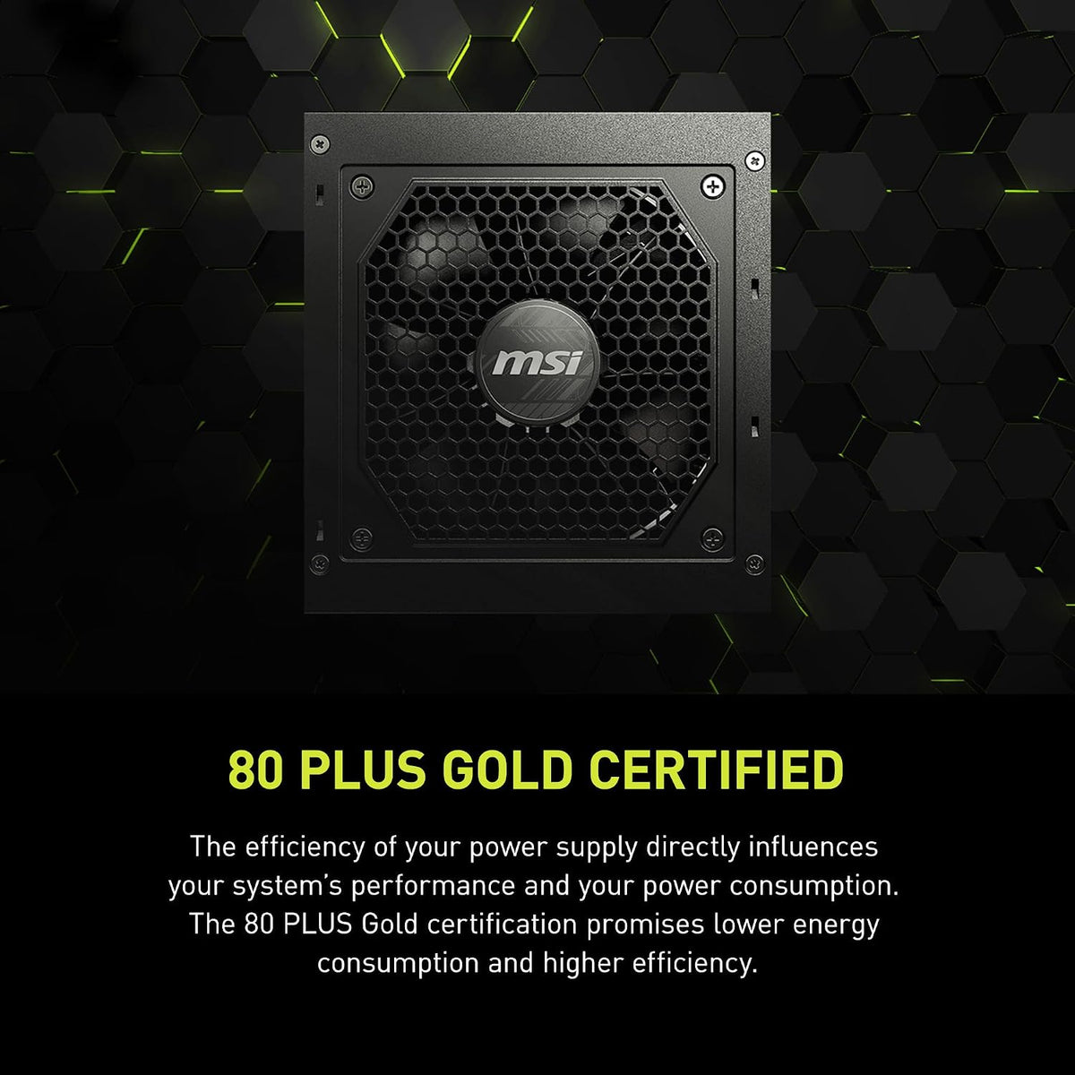 MSI MAG A650GL, Fully Modular Compact Gaming 650W Power Supply, 80+ Gold, ATX PSU