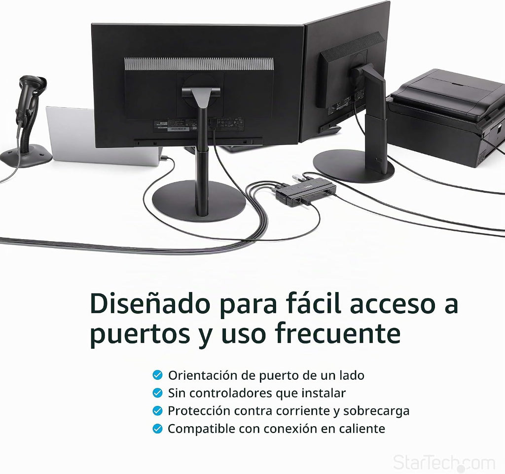 StarTech.com, ST7300USB3B, hub USB 3.0 de 7 puertos, alimentado