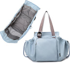 Bolsa de uso diario para mujer, espaciosa bolsa de pañales con 16 bolsillos, bolsa de viaje duradera, elegante bolsa de hombro de trabajo