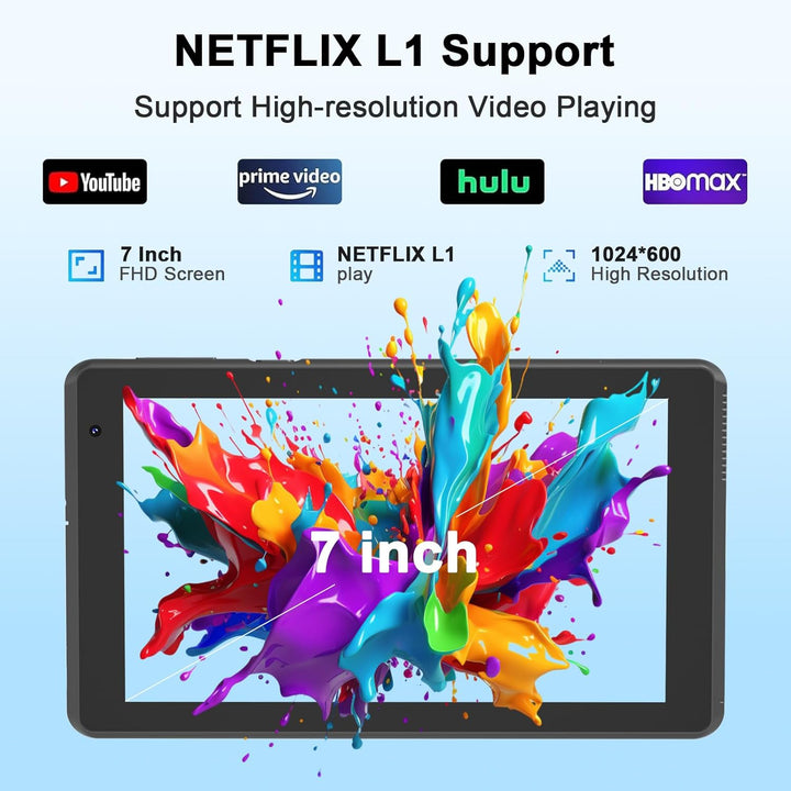 Tablet Android 15 Tablets con funda 7 pulgadas, 8GB RAM, 32GB ROM s...