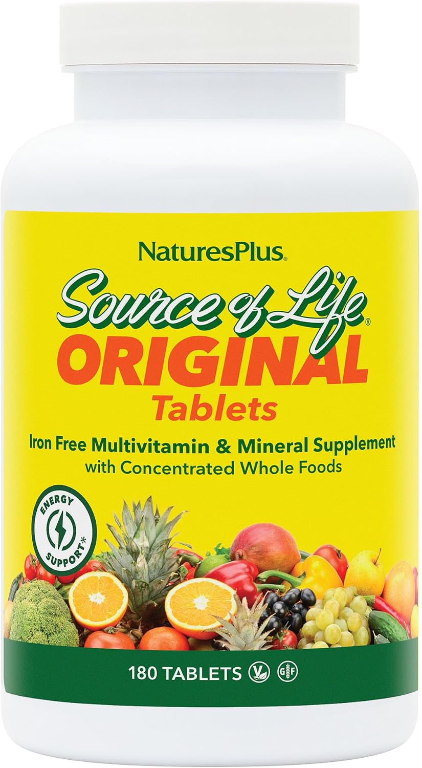 NaturesPlus Source of Life - Sin hierro - 180 tabletas, 180 unidades