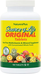 NaturesPlus Source of Life - Sin hierro - 180 tabletas, 180 unidades