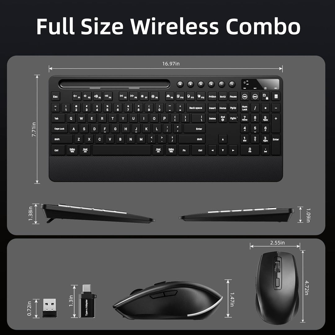 Hamile Combo de Teclado y Ratón Inalámbrico: Efectos de Retroilumin...