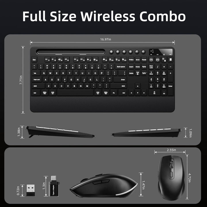 Hamile Combo de Teclado y Ratón Inalámbrico: Efectos de Retroilumin...
