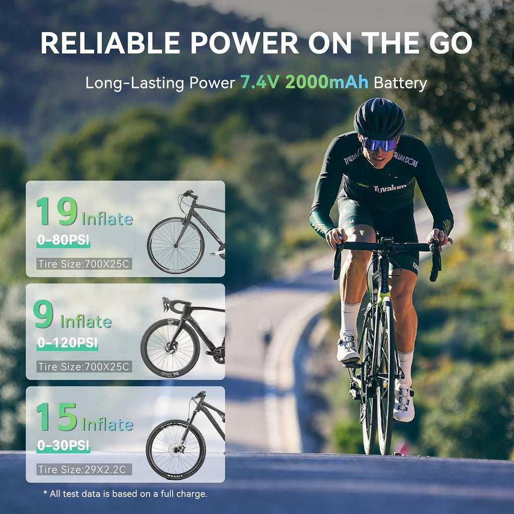 CYCPLUS Bomba eléctrica para bicicleta, A3Mini, 120 PSI, motor sin
