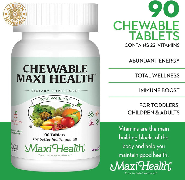 Maxi Health Masticable - Multivitamínico para hombres y mujeres - A...