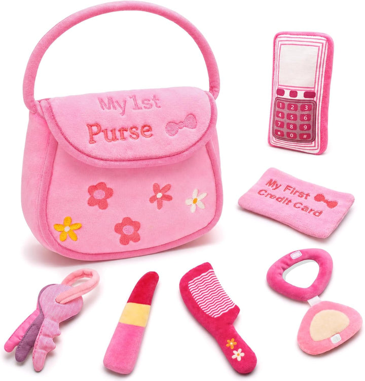 GERBIT My First - Juego de bolso rosa de peluche, con 6 piezas de p...