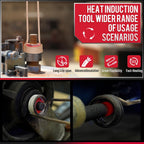 Perno de calentador de inducción 1300 W 110 V, kit de herramientas de extracción de calentador de perno de inducción con 10 bobinas para extracción de tornillos oxidados, rojo