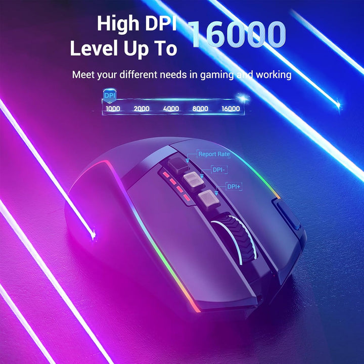 Redragon Ratón Inalámbrico para Juegos, Ratón Ergonómico 16000 DPI...