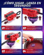 X Stadium Starter Kit - con 12 X Tops, 3 Lanzadores y 1 Arena Roja