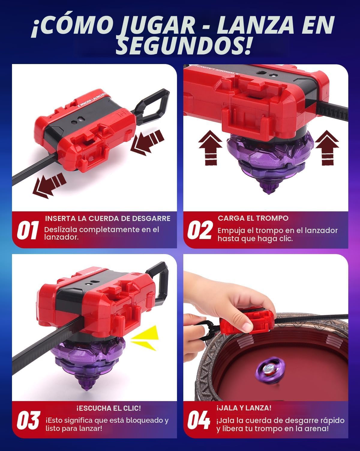 X Stadium Starter Kit - con 12 X Tops, 3 Lanzadores y 1 Arena Roja