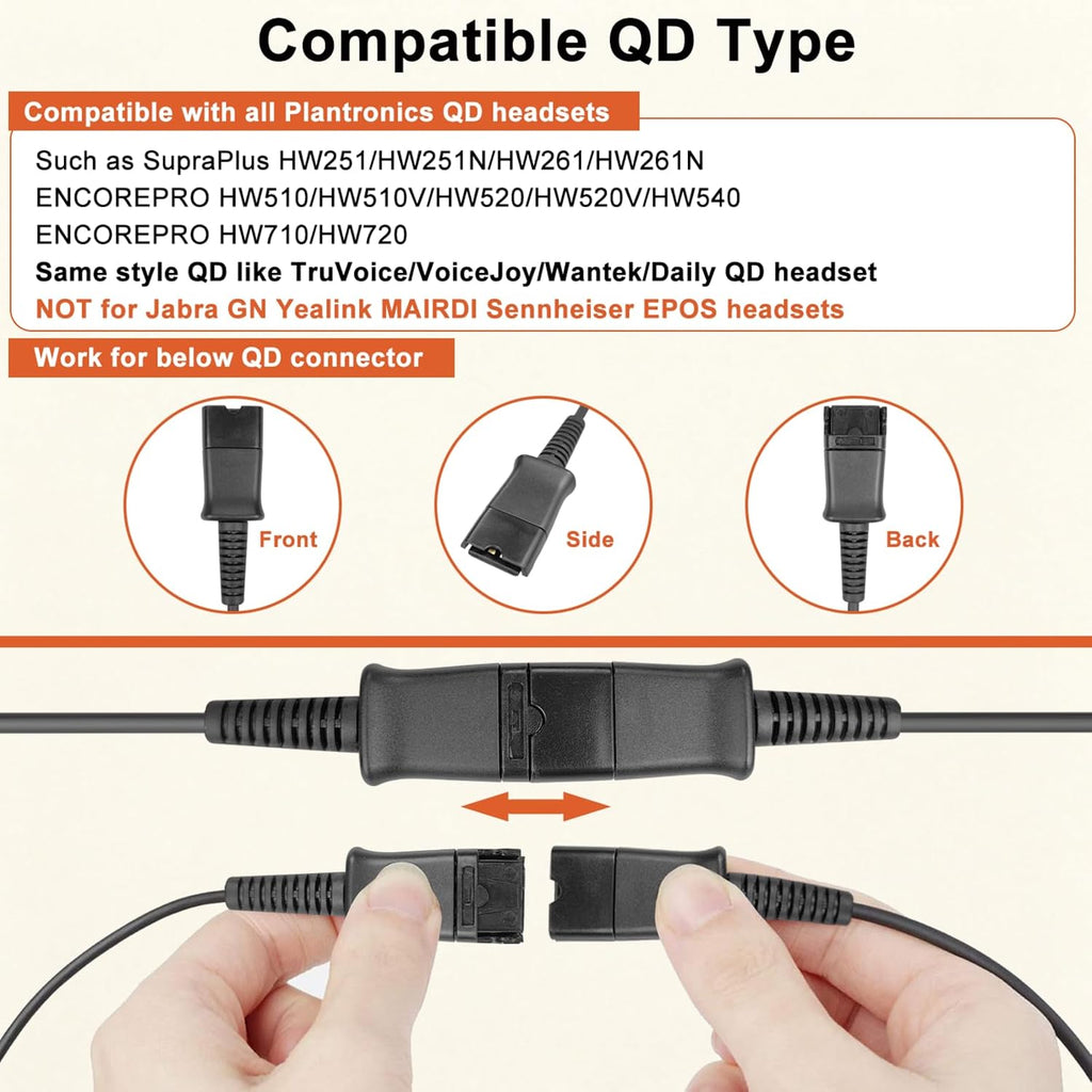 Cable divisor en Y de entrenamiento USB compatible con auriculares QD de