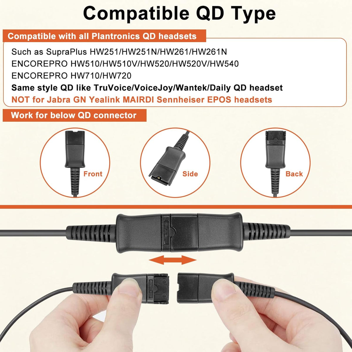 Cable divisor en Y de entrenamiento USB compatible con auriculares QD de