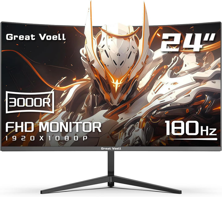 Great voell - Monitor curvo de juegos de 24 pulgadas, 180Hz FHD 108...
