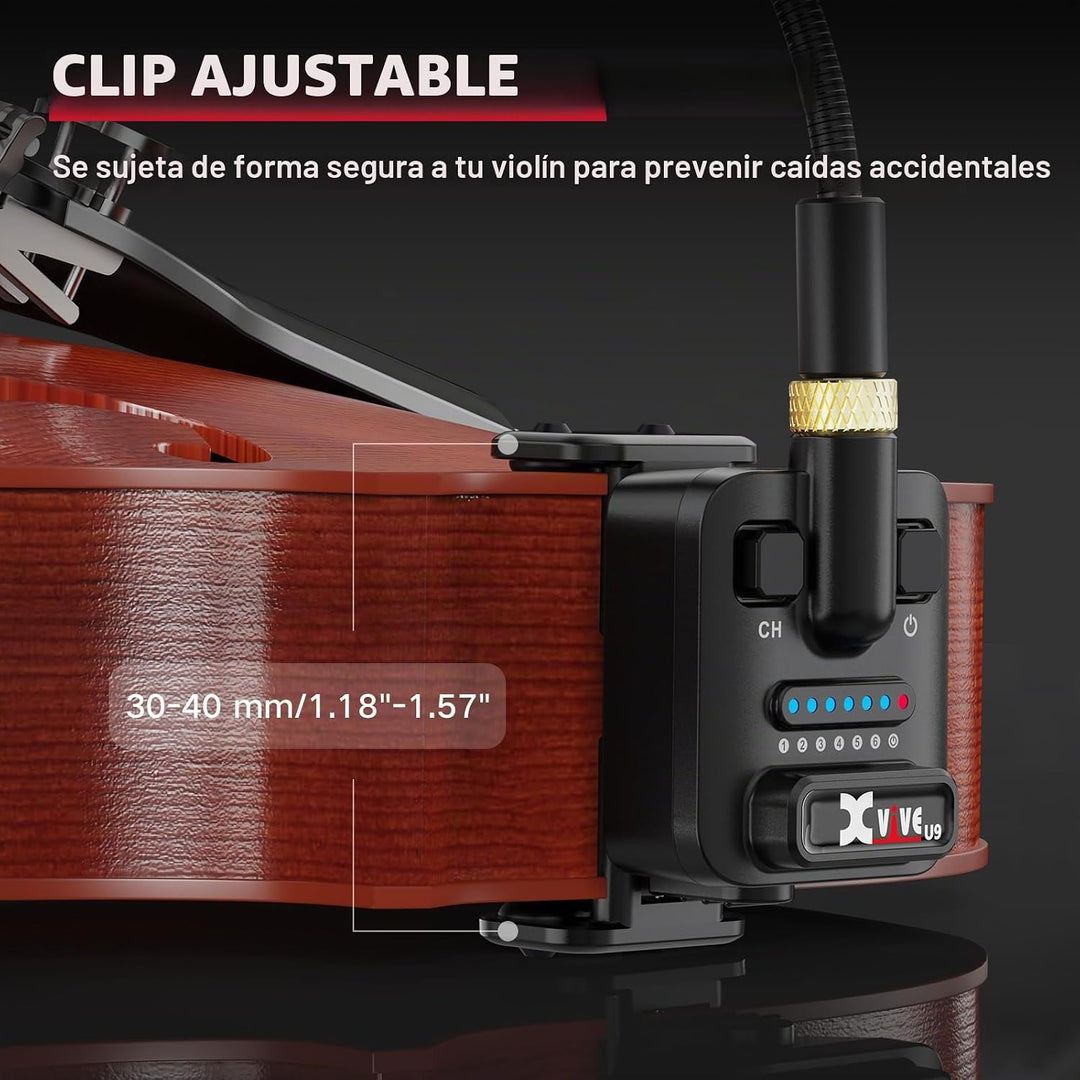 Xvive Sistema inalámbrico de violín U9 con transmisor y receptor de...