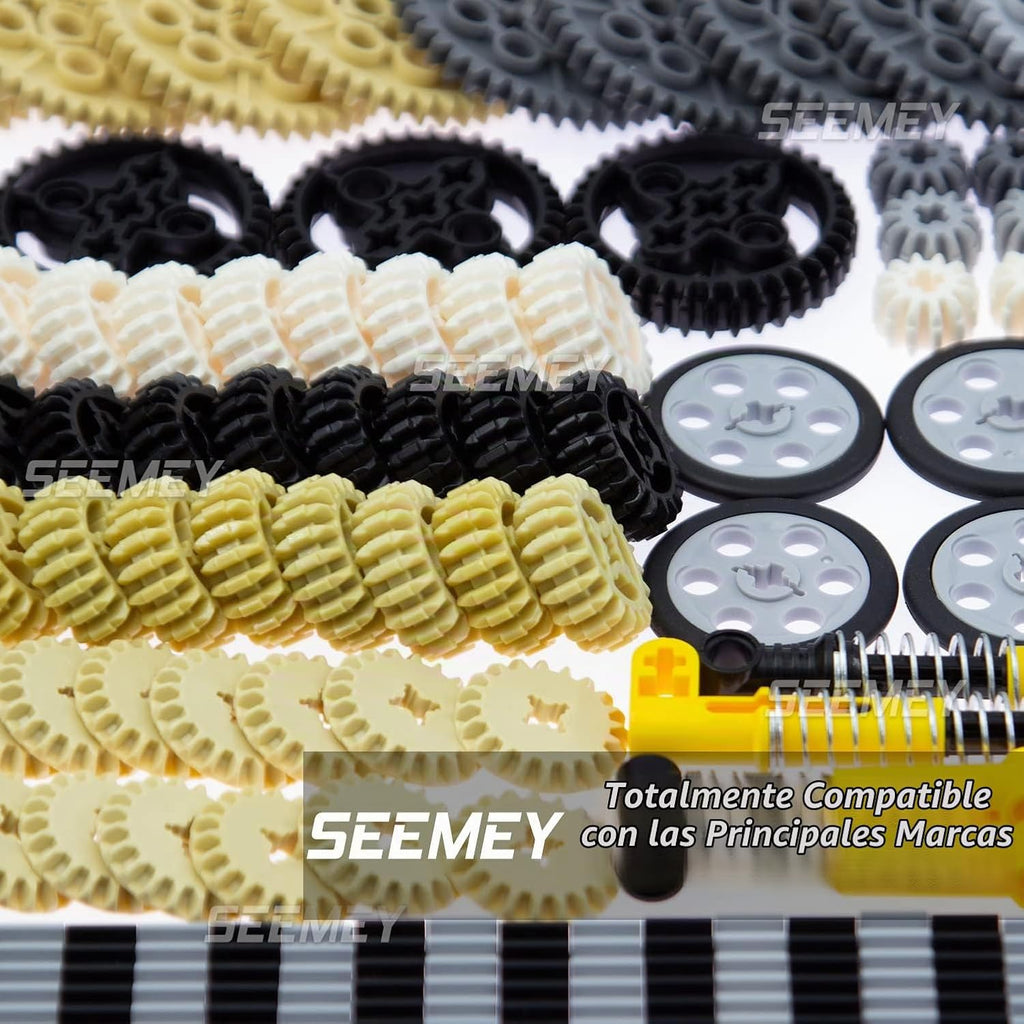 SEEMEY - Juego de 844 pines, engranajes y ejes compatibles con piezas técnicas de la marca L