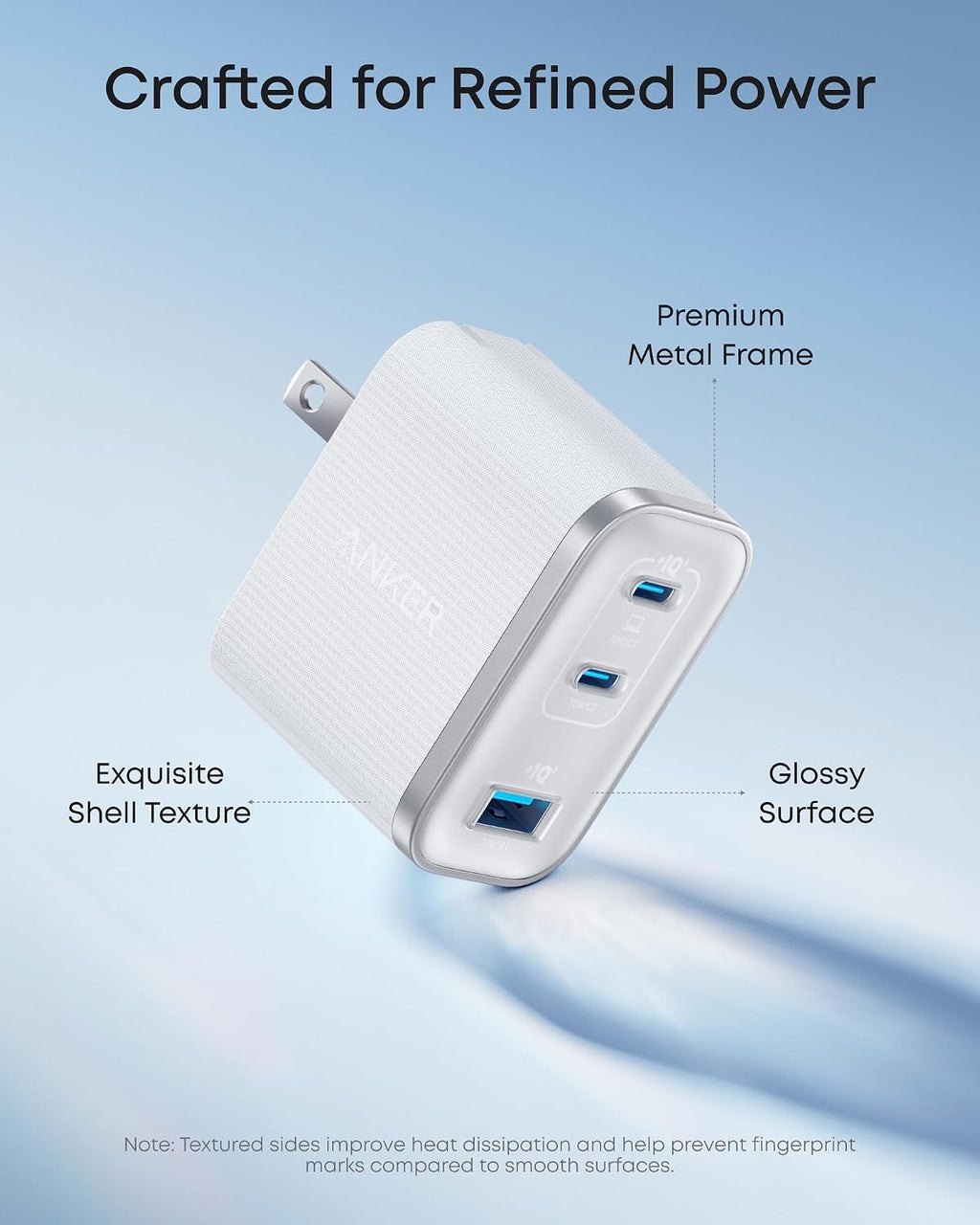 Anker Nano 70W Max Cargador Rápido de 3 Puertos USB-C, cargador tipo C de carga