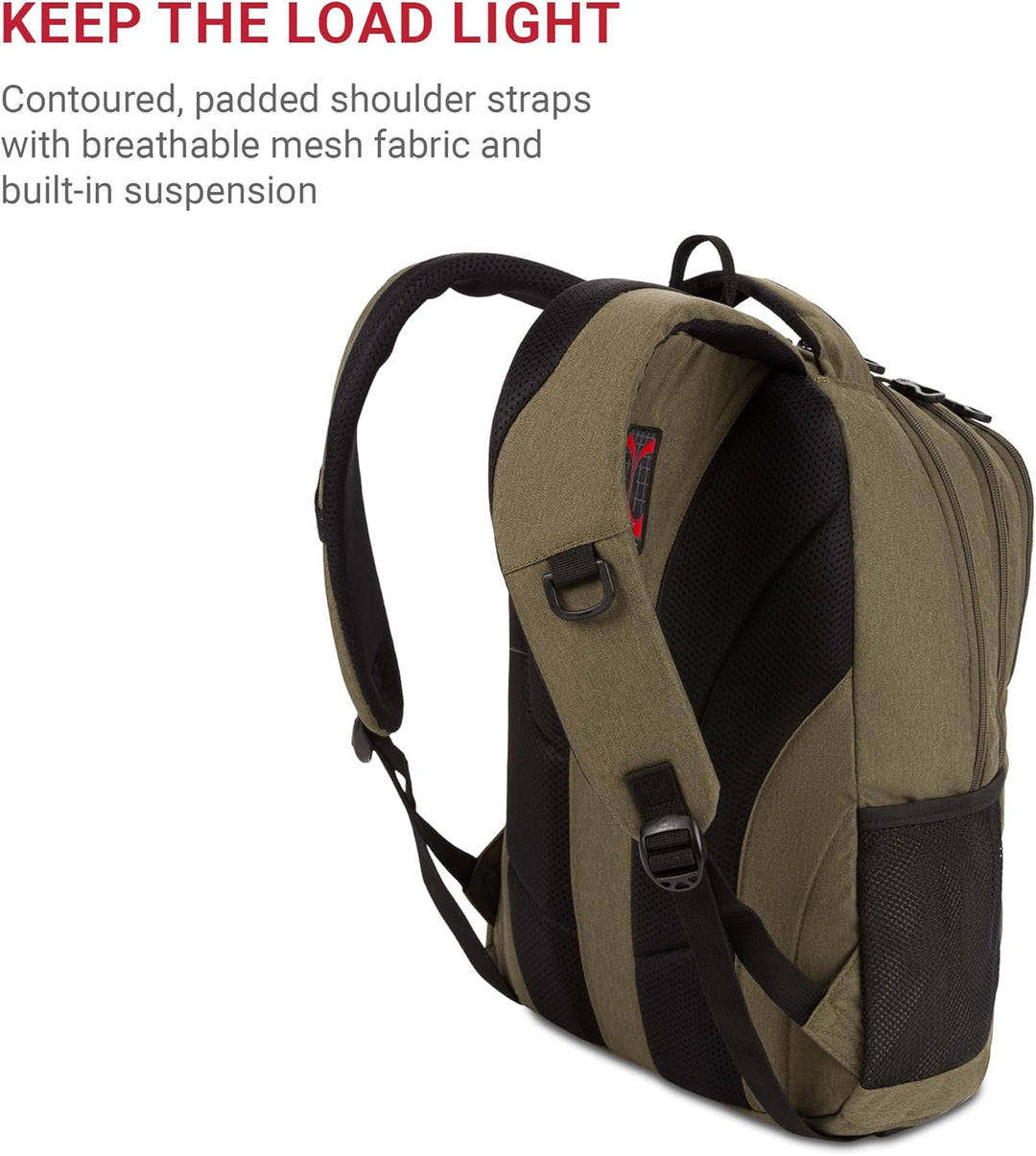 SwissGear - Mochila para laptop Cecil 5505, Verde -Oliva