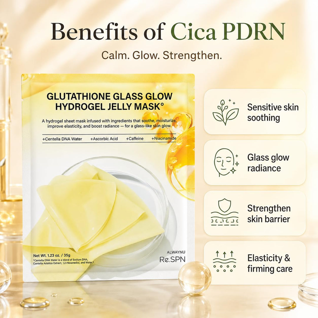 Re.SPN - Máscara de hidrogel vegana Cica PDRN Glass Glow \u2013 [20...