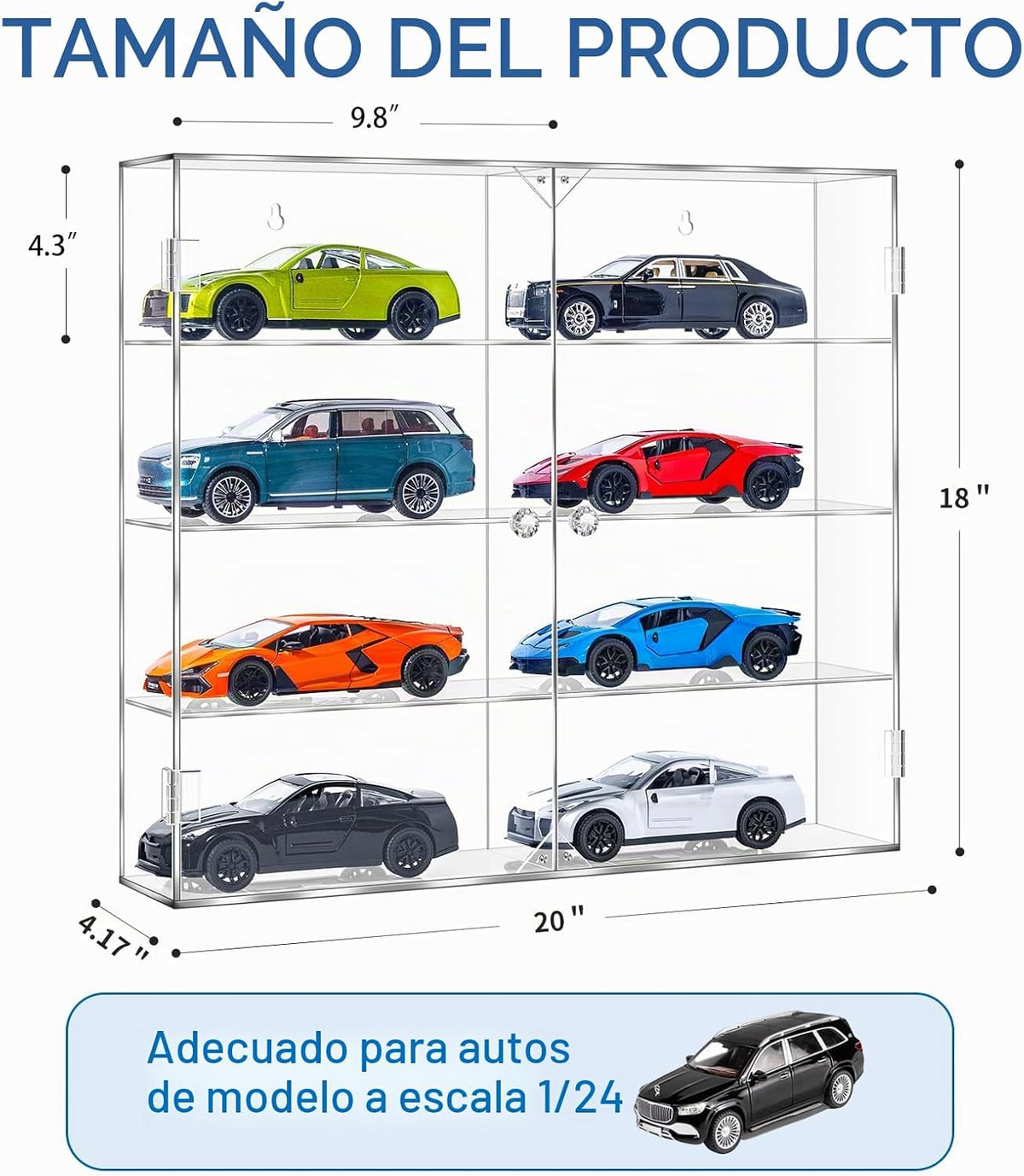 Acrylic Display Case para 1/24 Scale Diecast Storage