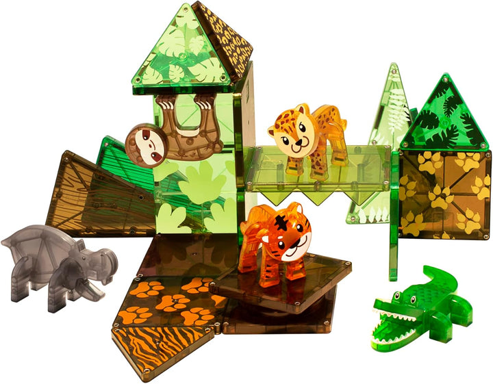 MAGNA-TILES Jungle Animals - Juego de construcción