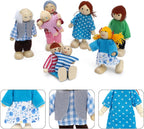 ONEST Juego de 12 piezas de casa de muñecas de madera, mini figuras