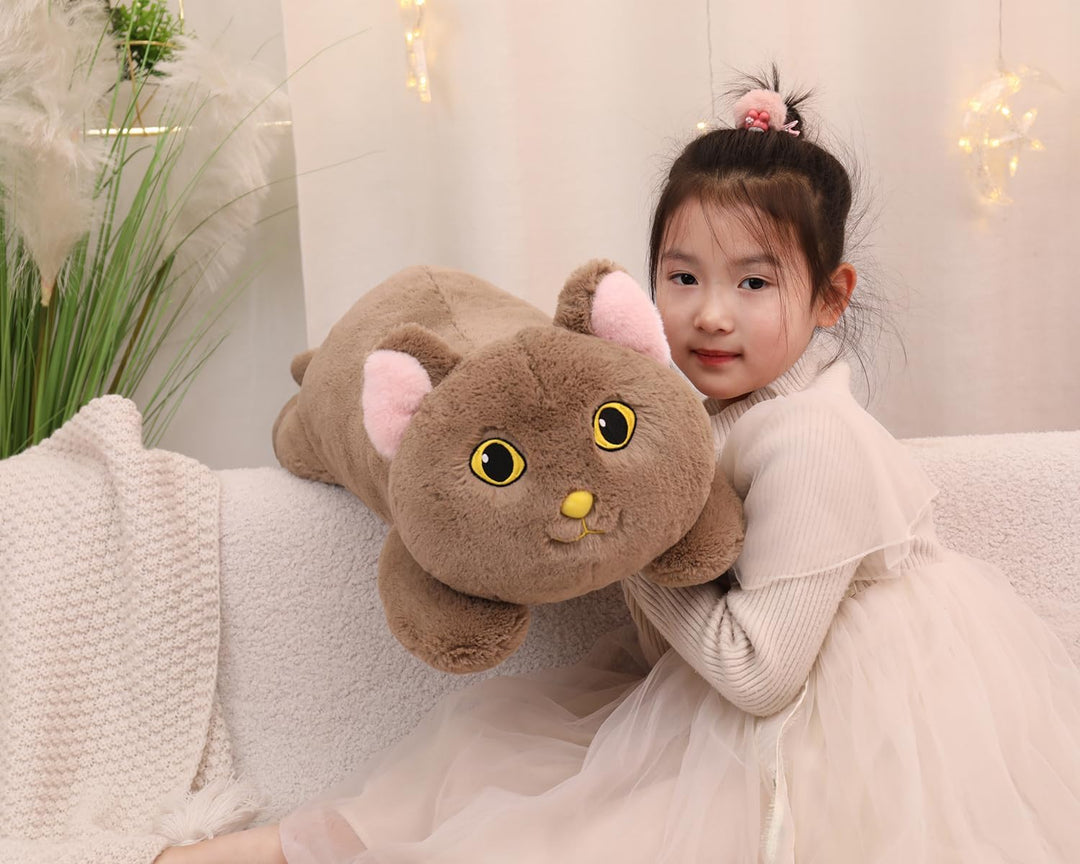YESGIRL Animales de peluche con peso de gato de 26.4 pulgadas, 5 li...