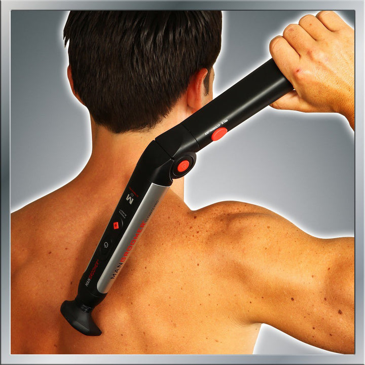 Mangroomer Ultimate Pro Back Shaver con asa 2 cabezas de shock abso...