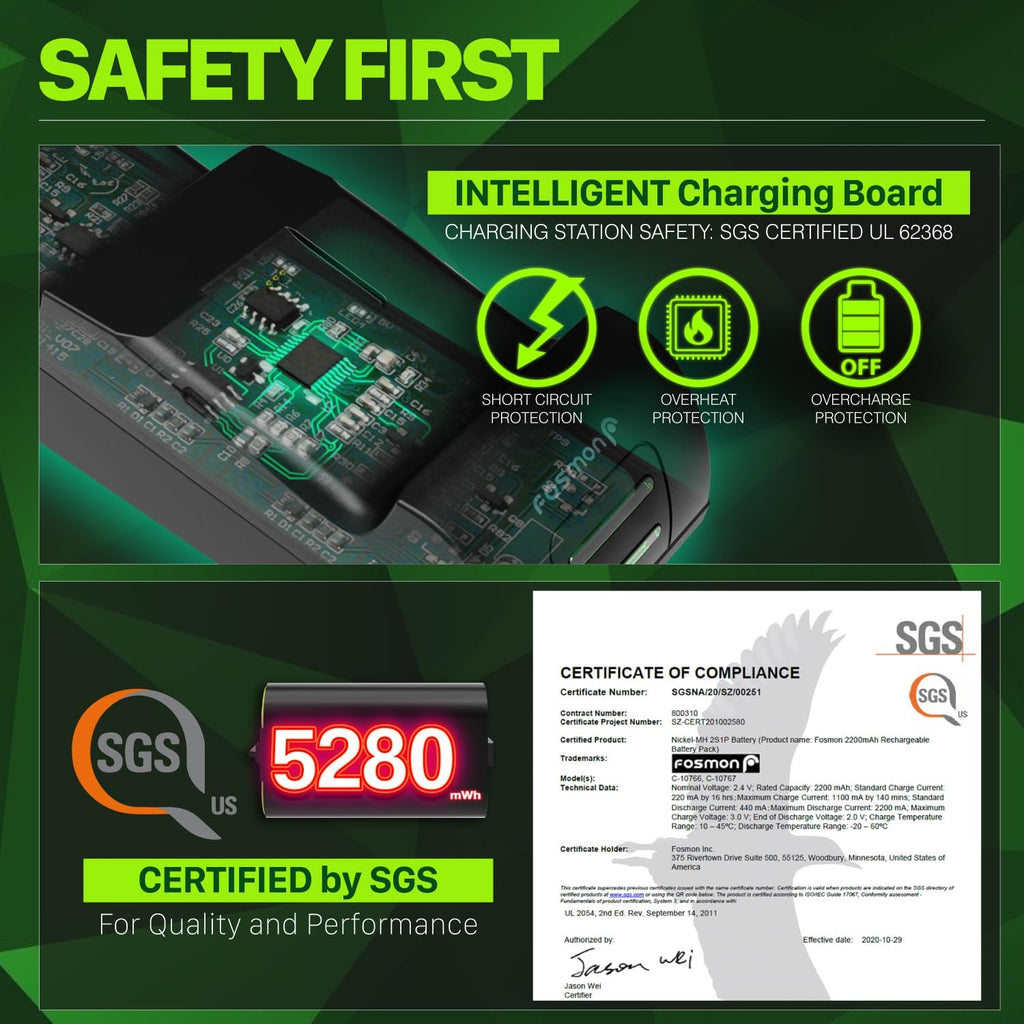 Fosmon Carga rápida para estación de carga de controlador Xbox, negro