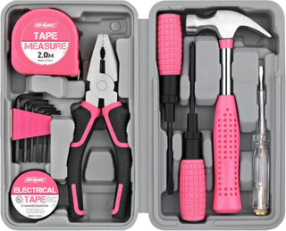 Hi-Spec Mini kit de herramientas: caja de herramientas básica rosa...