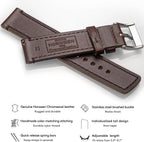 hemsut h Horween - Correas de reloj de cuero para hombre, correa de cuero de liberación rápida para reloj, envoltura de repuesto de 0.71 pulgadas, 0.78 pulgadas, 0.86 pulgadas