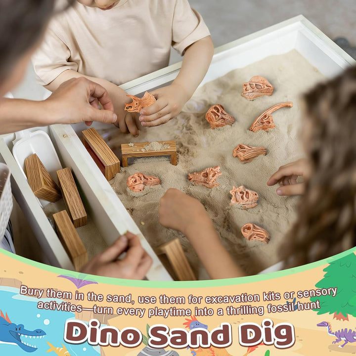 Zealor Hueso de dinosaurio de 24 piezas para caja de arena