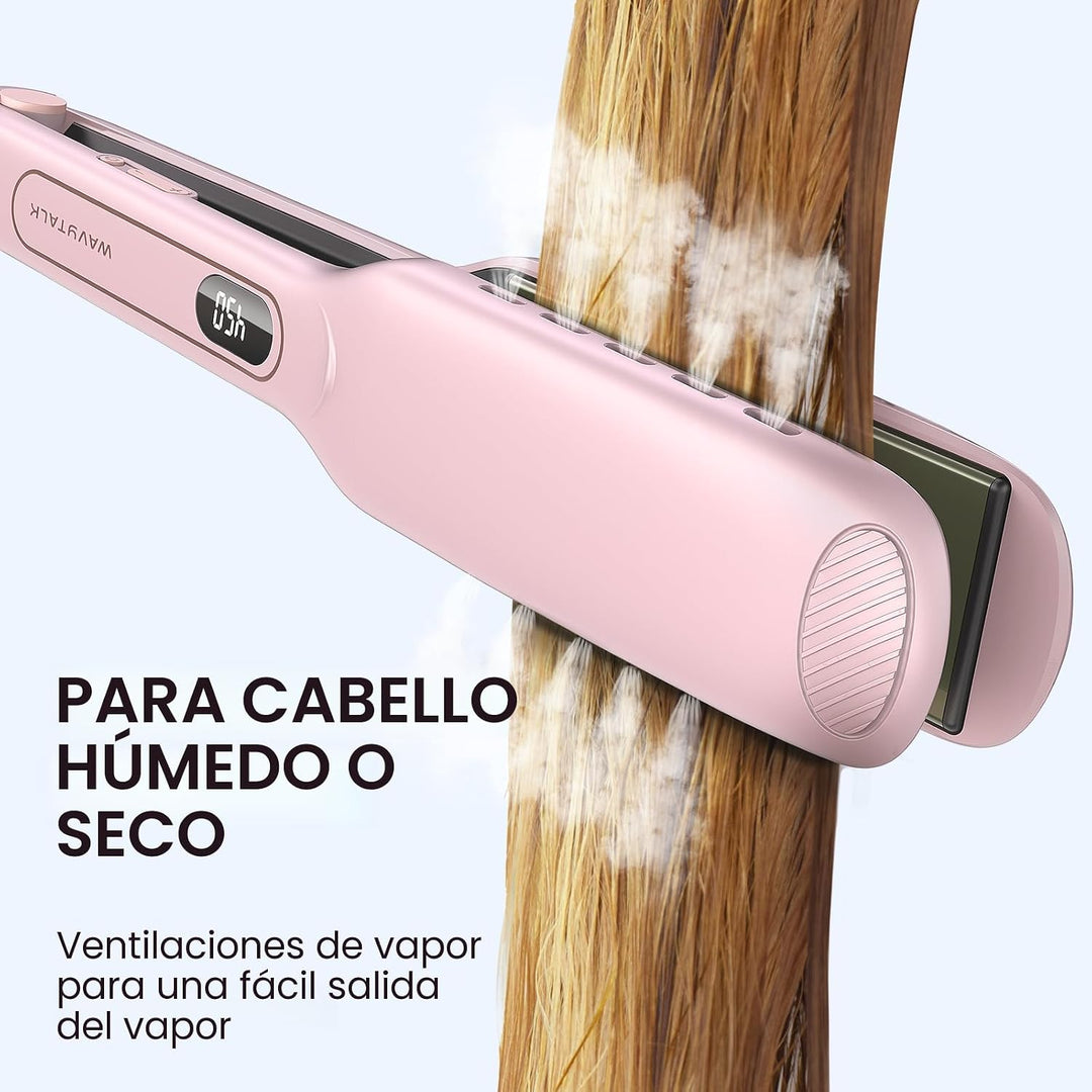 Wavytalk Plancha de pelo húmedo a liso y juego de varita rizadora 3...