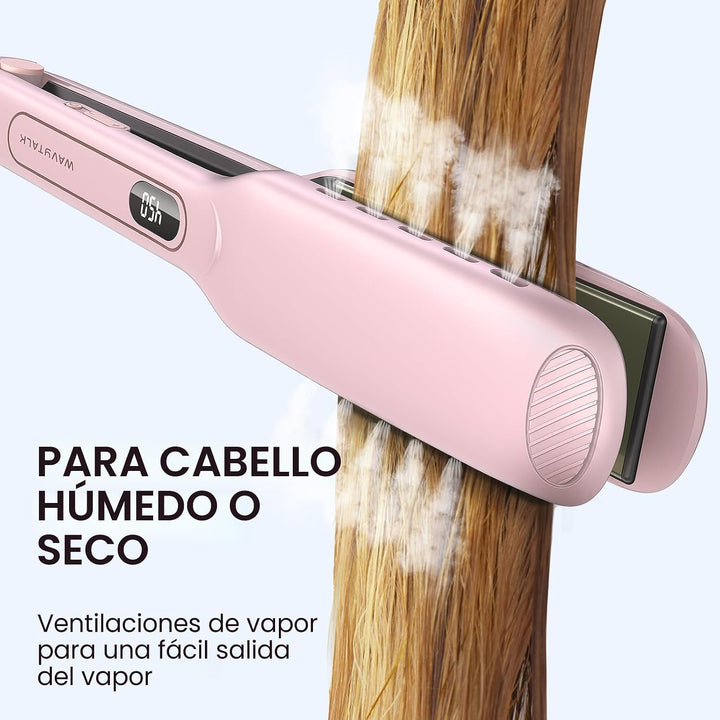 Wavytalk Plancha de pelo húmedo a liso y juego de varita rizadora 3...