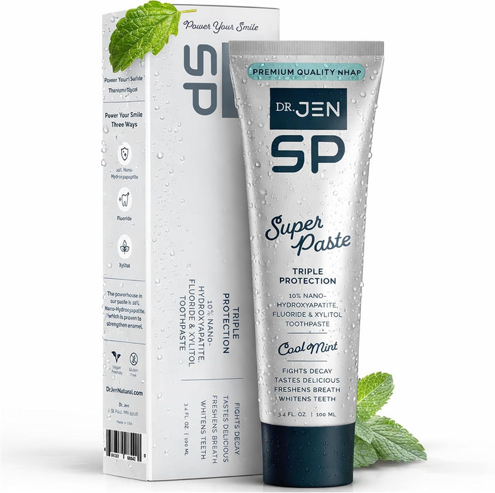 Dr. Jen Super Pasta de dientes, 10% Nano Hidroxiapatita, diseñada p...