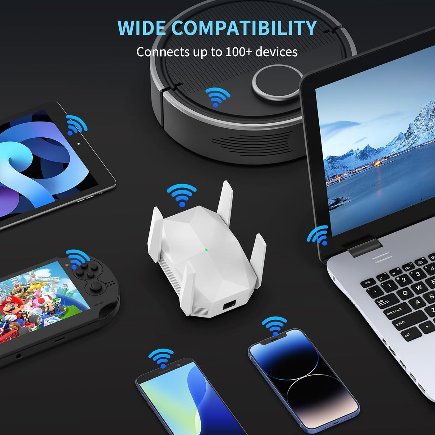 Extensor de Rango WiFi 6 AX3000 2025, Extensor de Señal WiFi con Pu...
