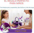 Little Jupiter Juego de mascotas de felpa con bolso, animales de peluche para niñas, peluches de unicornio, regalo para edades de 4 a 5 años, 6 a 7 años (unicornio blanco)