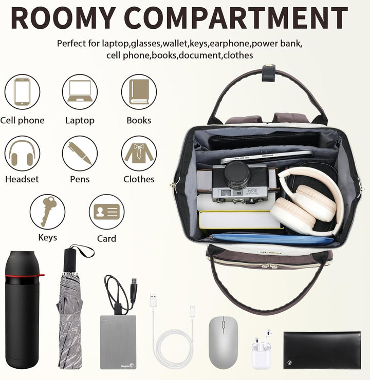 VANKEAN Mochila para portátil de 17 pulgadas para mujeres y hombres...