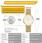 Relojes dorados para mujer, reloj de cuarzo redondo con clase, minimalista, impermeable, pulsera de acero inoxidable, reloj para mujer