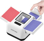 Barajador automático de cartas|1-2 barajadoras de cartas eléctricas|Baterías recargables portátiles de póquer, blackjack, uno, skip-bo, fase 10 más jugando barajador para juego en casa, viajes