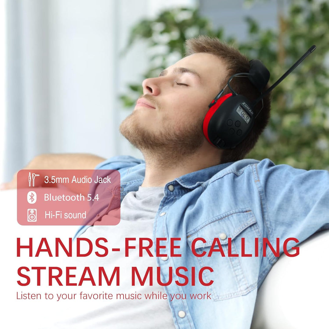 ZOHAN AM\/FM Radio Headphone with Digital Display,Ear Protection No...